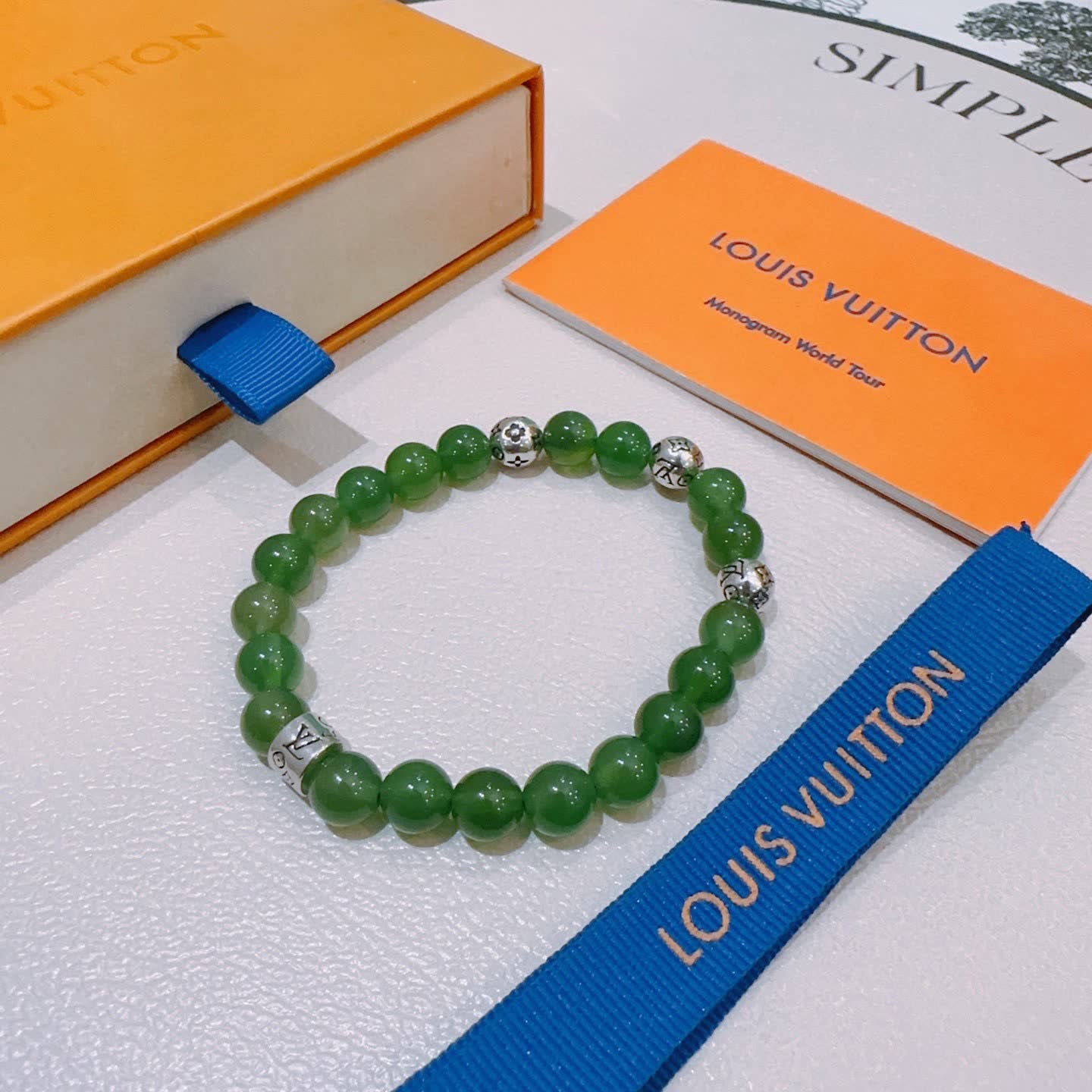 Louis Vuitton Green Beaded Bracelet